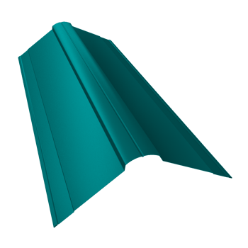Планка конька фигурного 150×150 0,45 PE с пленкой RAL 5021 водная синь (3м)